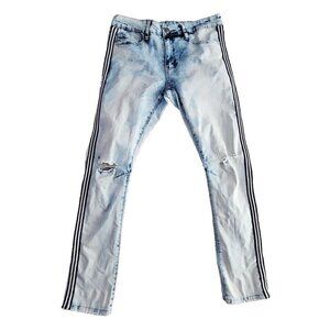 Rue21 Premium Jeans Men's 32x32 Skinny Supreme Flex Distressed Racing Stripe
